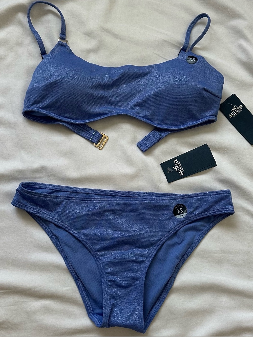 NWT Hollister Shimmery Blue Two-Piece Bikini Set